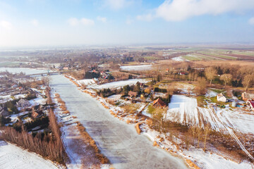 Frozen river in winter