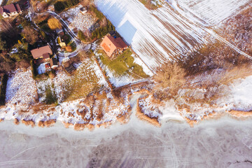 Frozen river in winter