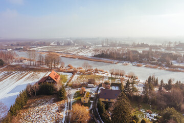 Frozen river in winter