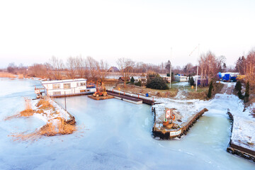Frozen port from the air