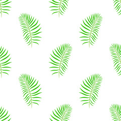 Palm leaves seamless tropical pattern. Vector stock illustration eps10. 