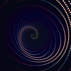 spiral dots shape on dark background for web and wallpaper usage