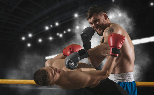 Box professional match on smoke background