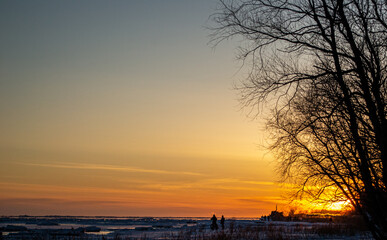 sunset over the river