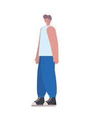 Naklejka premium man in a white background