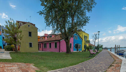 Obraz premium discovery of the city of Venice, Burano and its small canals and romantic alleys