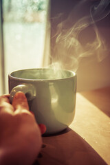 taza caliente de té