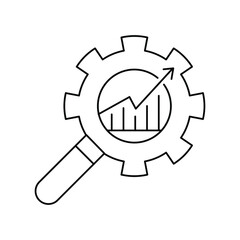 line icon, marketing research, digital marketing thin