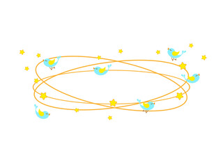 Simple cartoon flying bird