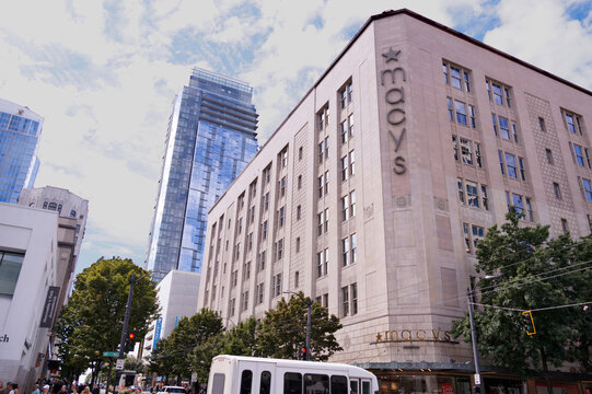 Macy's (originally R. H. Macy & Co.) is an American department store chain founded in 1858. Seattle. US. August 2019.