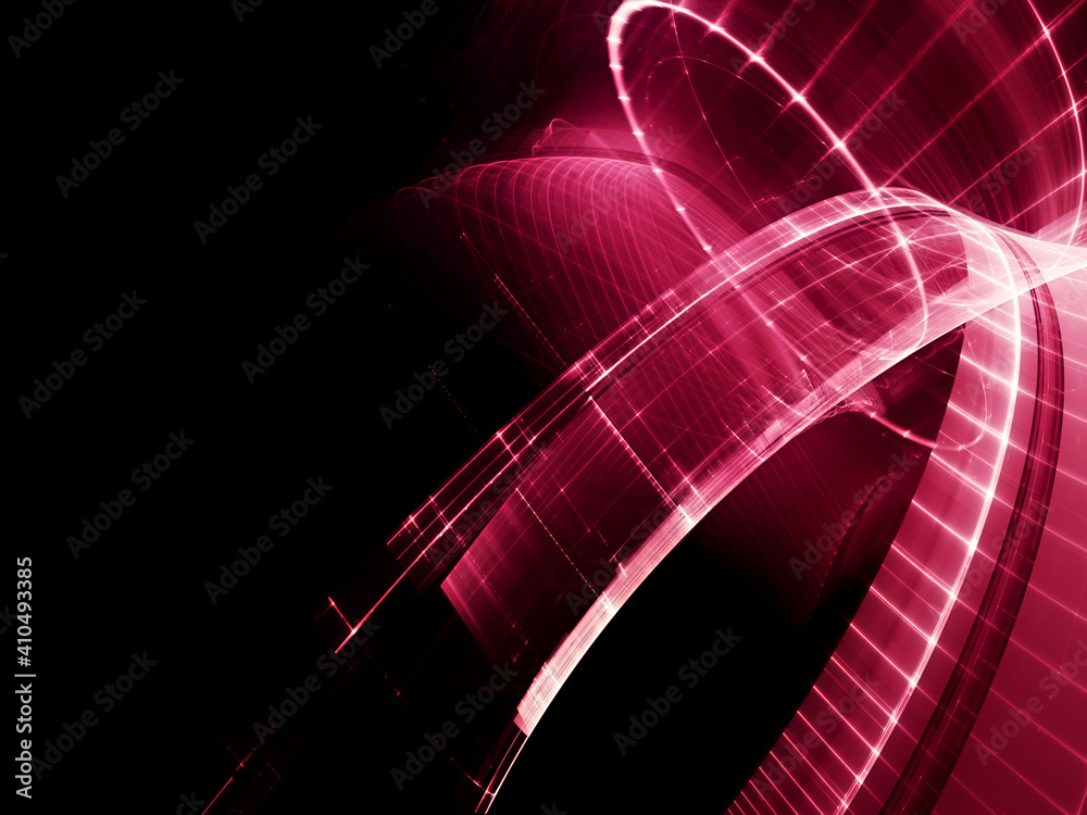 Fototapete abstract red and black background. detailed generative fractal graphics. technology and science conc