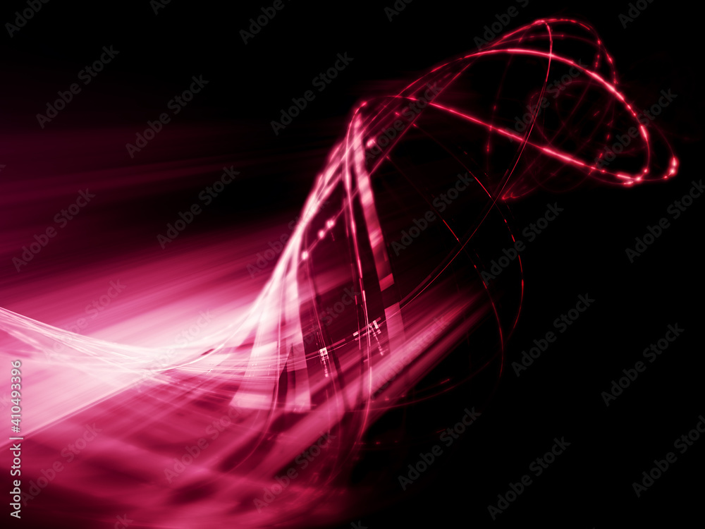 Fototapete abstract red and black background. detailed generative fractal graphics. technology and science conc