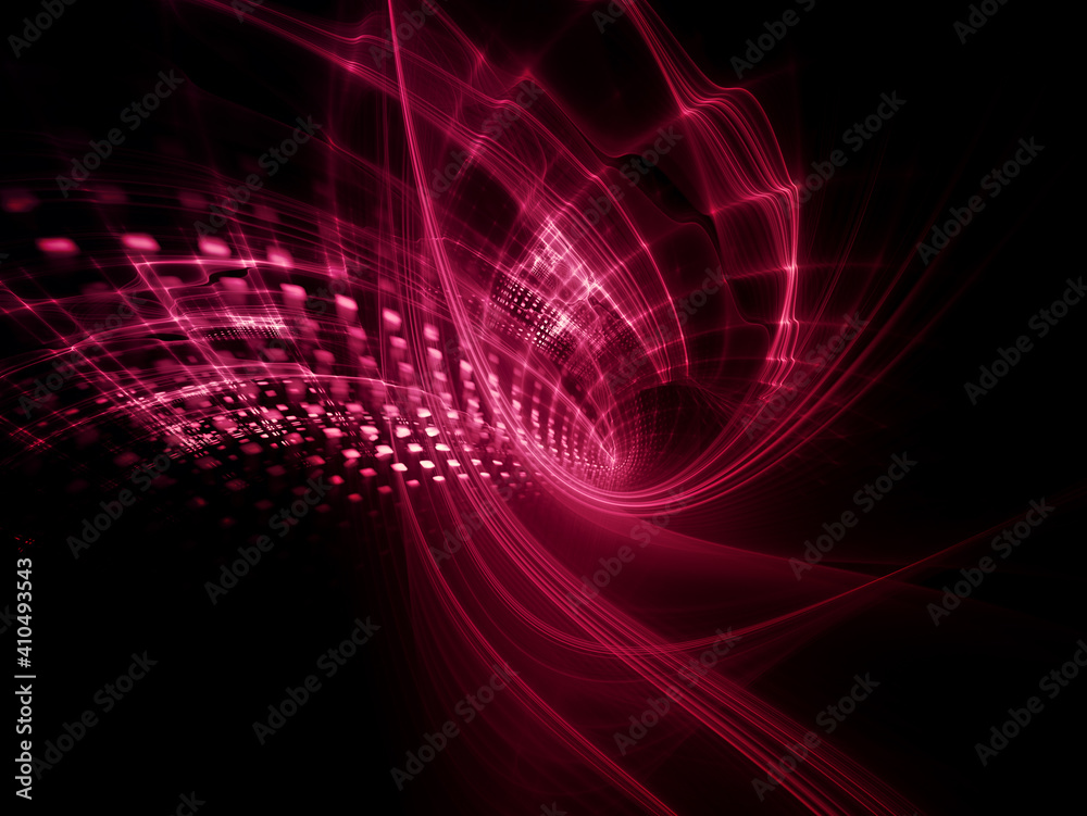 Fototapete abstract red and black background. detailed generative fractal graphics. technology and science conc