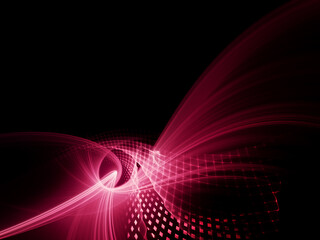 Abstract red and black background. Detailed generative fractal graphics.