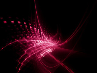 Fototapeta na wymiar Abstract red and black background. Detailed generative fractal graphics. Technology and science concept.