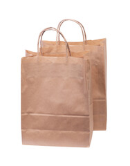 Two blank paper bags with handles