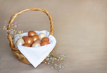basket of golden Easter eggs
