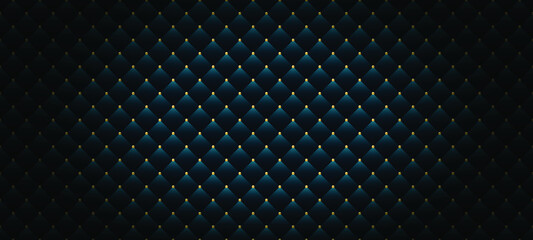 Luxury blue background in retro style with golden beads. Vector illustration. Upholstery background.