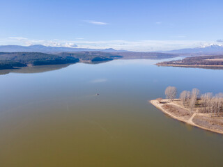 Aerial view of Koprinka Reservoir, Bulgaria