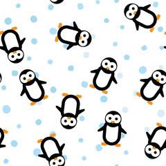 Funny Penguin seamless pattern