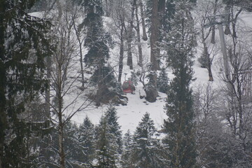 snowfall at solang valley , manali india