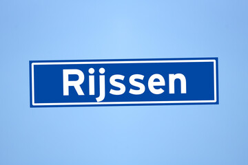 Rijssen place name sign in the Netherlands