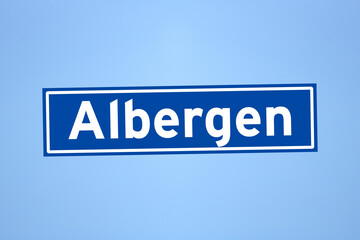 Obraz premium Albergen place name sign in the Netherlands