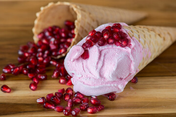 Pomegranate ice Cream Food Styling 
