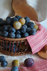 Fresh blueberry in the basket