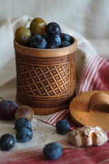 Fresh blueberry in the basket