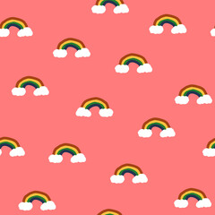 Simple rainbow doodle repeat pattern design