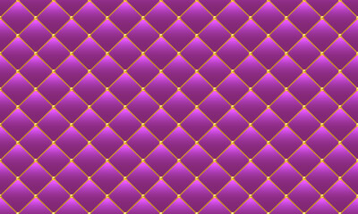 Luxury pink background in retro style with golden chains and beads. Seamless vector illustration. Upholstery background.