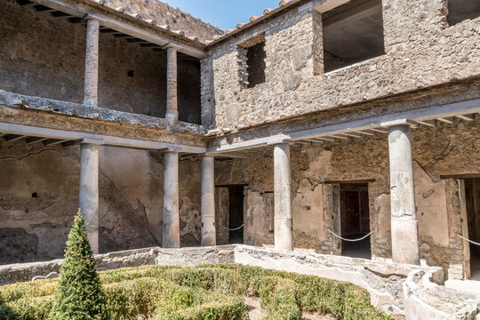 Casa degli amanti (House of the Lovers) in the ancient roman site of Pompeii, near Naples. It was completely destroyed by the eruption of Mount Vesuvius.