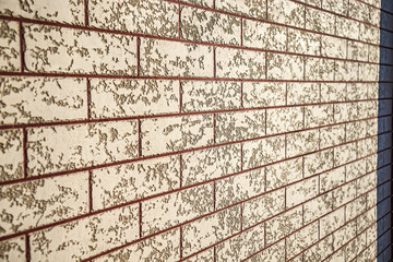 Putty wall under brickwork as a background.