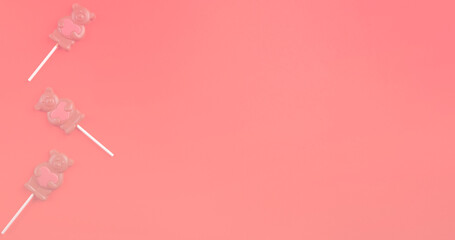 Chocolate bears with hearts for valentines day