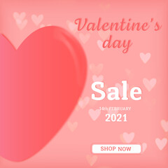 Valentines day sale poster. 