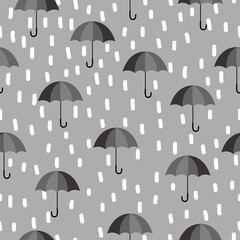 Simple umbrella and rain repeat pattern design