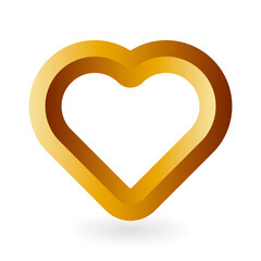 Gold 3D-like heart