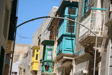 Typical balconies in Malta