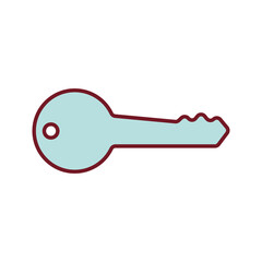 key with a blue color isolated icon