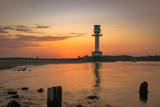 Sonnenaufgang am Leuchtturm Friedrichsort Kiel Falckensteiner Strand