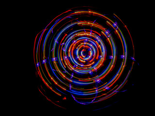 abstract illustration, color light , black background	
