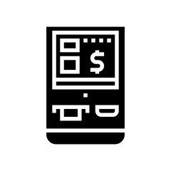 multifunctional pos terminal glyph icon vector. multifunctional pos terminal sign. isolated contour symbol black illustration