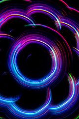 abstract illustration, color light , black background	
