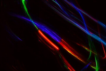 abstract illustration, color light , black background	
