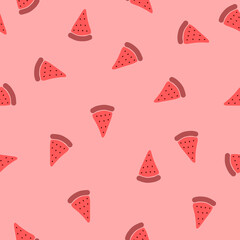 Simple watermelon doodle repeat pattern design