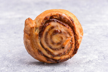 Nut snail in the glaze from the bakery