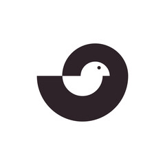 Vector duck in shifted shape style. Digital art