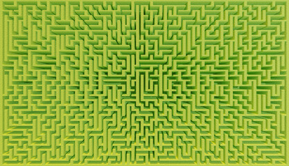 zenithal view of a very large green bush maze
