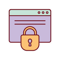 padlock on a page web